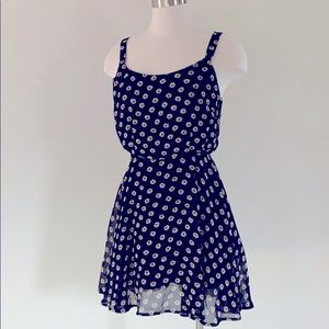 Navy blue dress with cute flower print